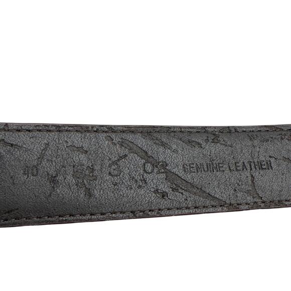 Vintage Brown Leather Silver Golf Club Embellished 1" Wide Belt Men 40" - Picture 4 of 7